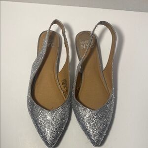 Madden NYC elegant Silver Flats with Pointed Toe and Slingback